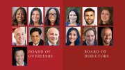 Collage of professional headshots, labeled "Board of Overseers" and "Board of Directors."