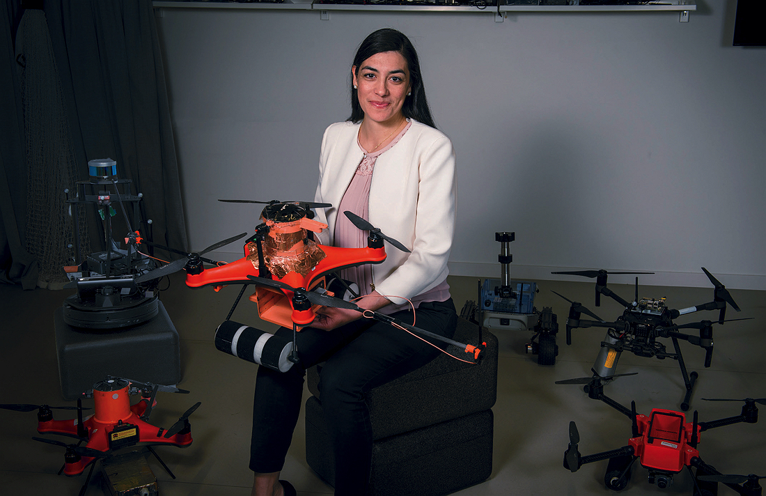 Stephanie Gil holding a drone