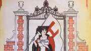 Cover of "Harvard's Best" featuring a woman in a red and black gown holding a sword.