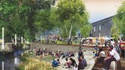 A rendering of MASS Design’s proposal to reclaim the waterfront and renew Poughkeepsie’s center