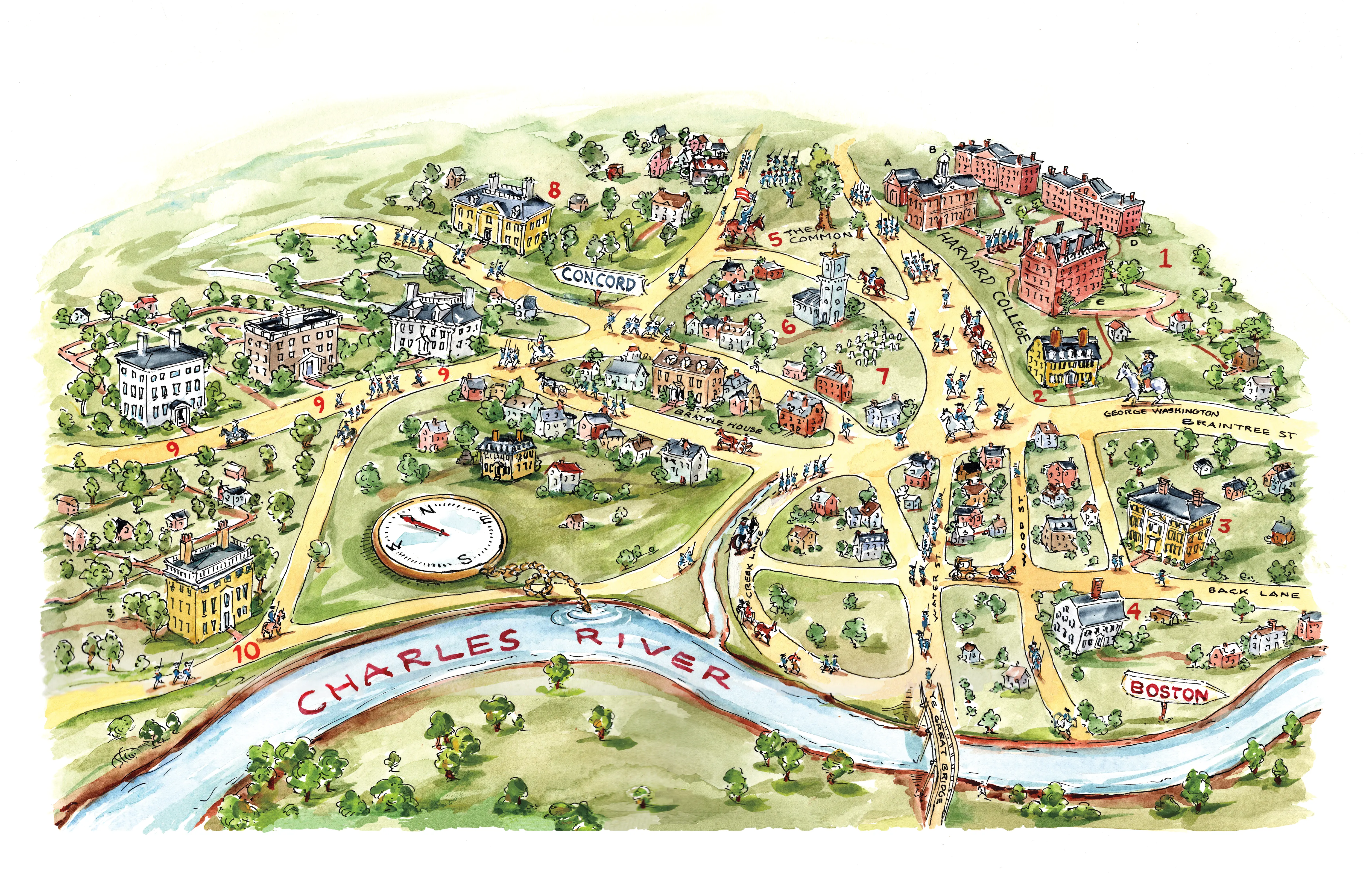 Charles River historical map