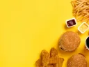 An image depicting high carb ultra processed foods, those which are often associated with health risks